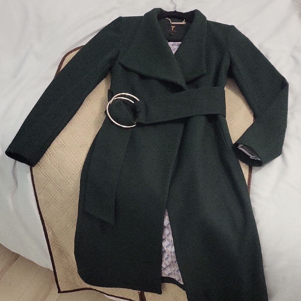 Ted Baker Dark Green Wool Coat